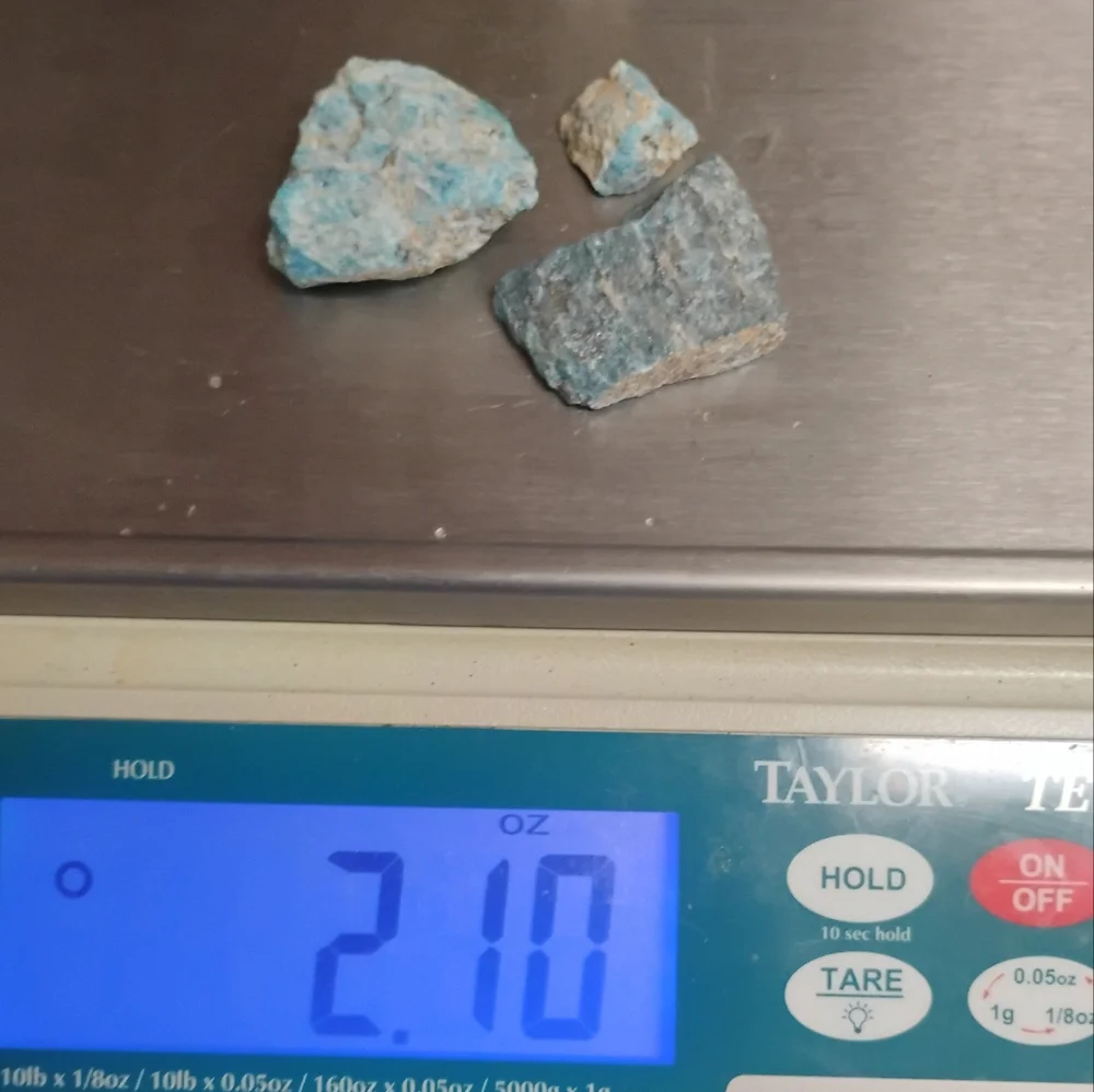 Natural Blue Apatite Stone Trio - Raw NEW